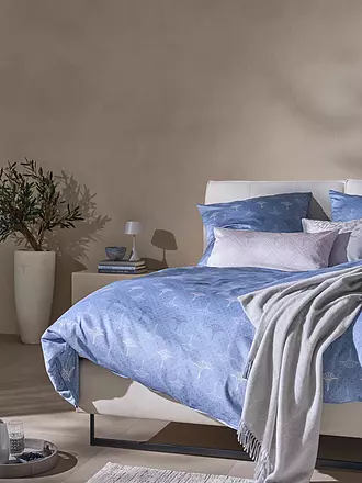 JOOP | Linge de lit en satin CORNFLOWER CHARM 70x90 / 140x200cm Stone | hellblau